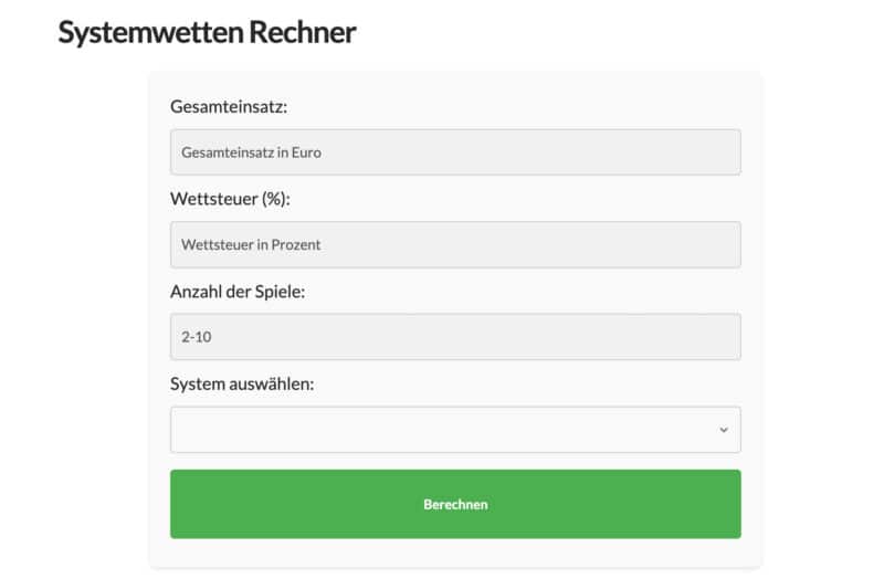 Systemwetten Rechner